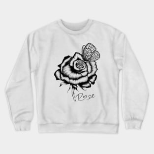 Rose and Butterfly. Crewneck Sweatshirt